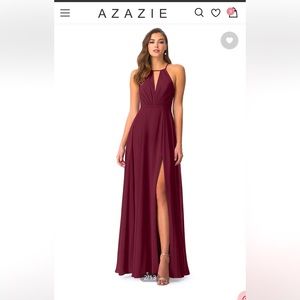 Wine colored dress. Elegant. Formal.